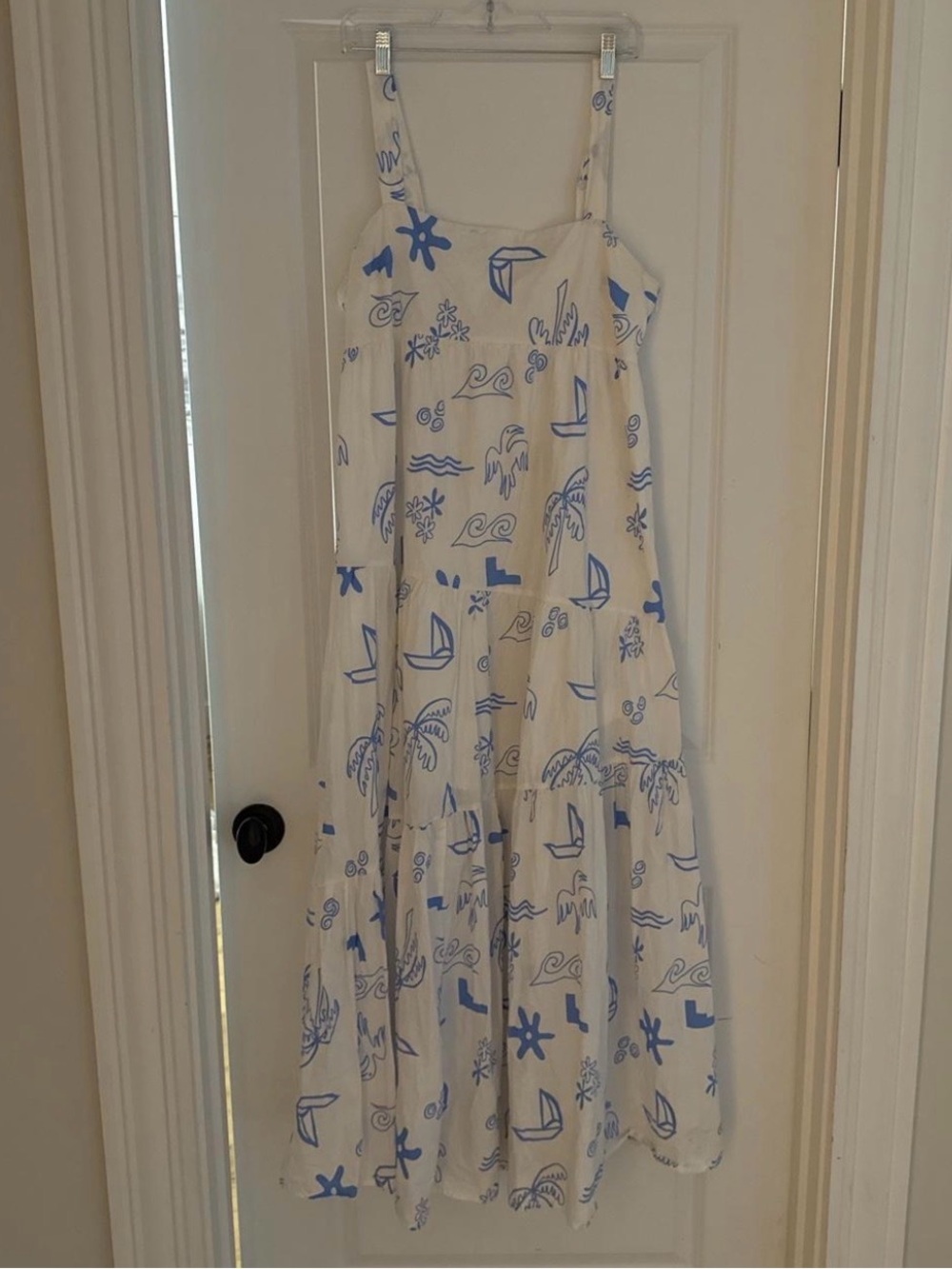 Indikah Maxi blue and white dress women’s size XL